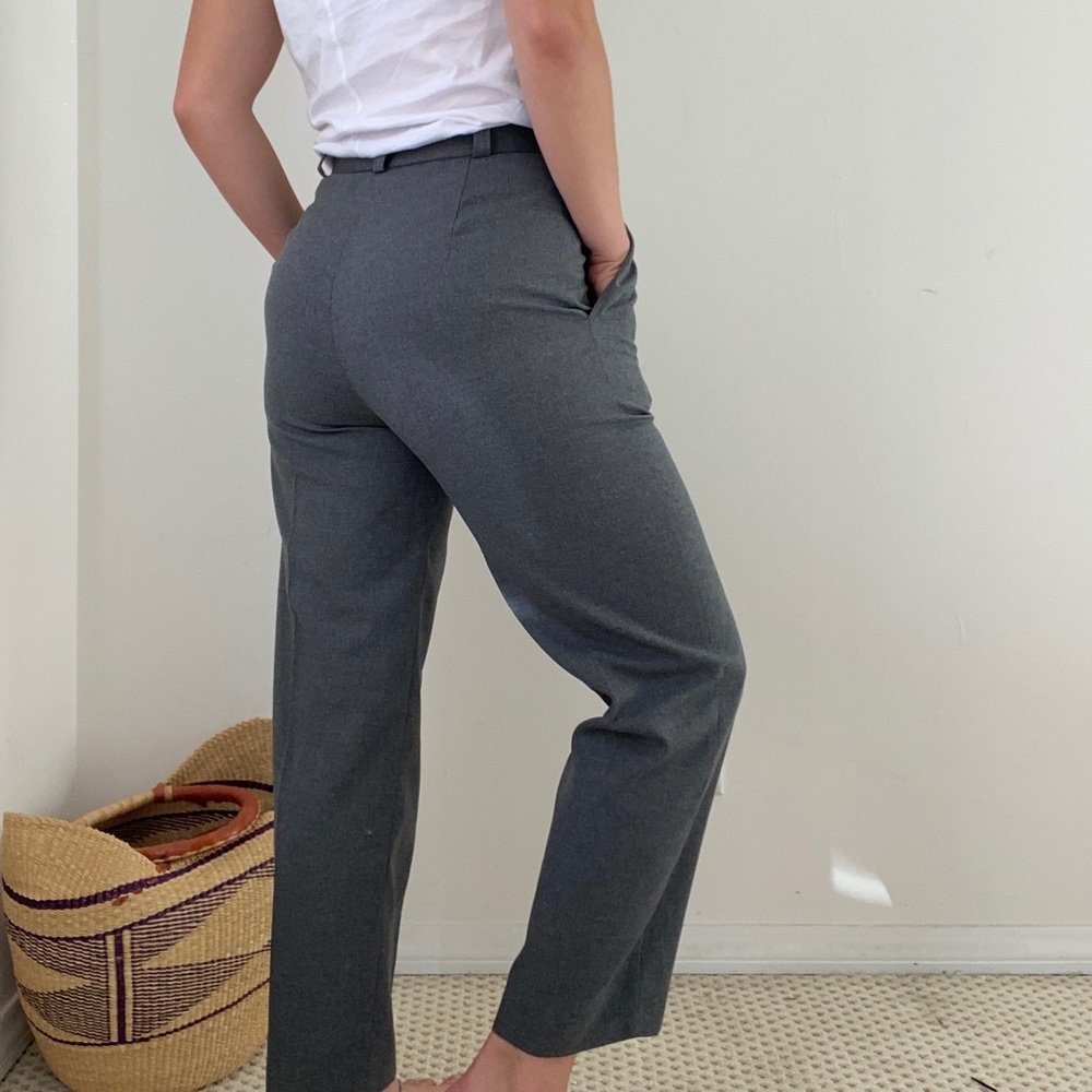 Grey casual work pants.